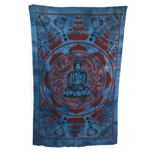 Blue Buddha Lotus Tapestry Single