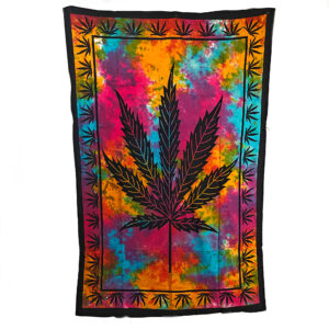 Tie Dye Cannabis Tapestry Single