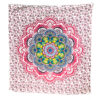 Colorful Camellia Flower Mandala Double Tapestry Pink Purple