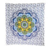 Colorful Camellia Flower Mandala Double Tapestry Yellow Green