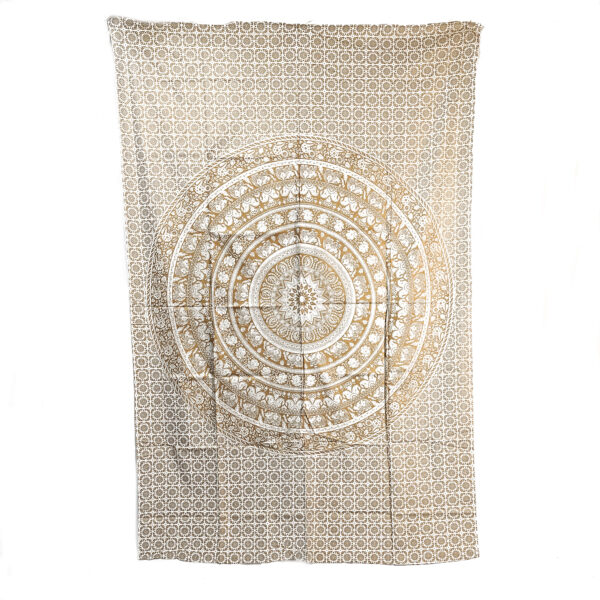 Elephant Mandala Foil White Single