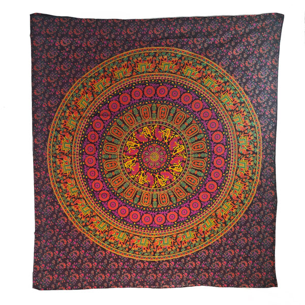 Elephant Parade Medallion Double Tapestry Purple Red