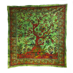 Green Fancy Forest Scene Tapestry Wall Hanging Double