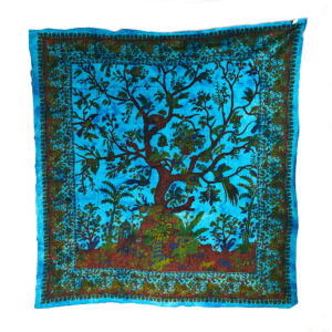 Fancy Forest Scene Tapestry Wall Hanging Double Blue