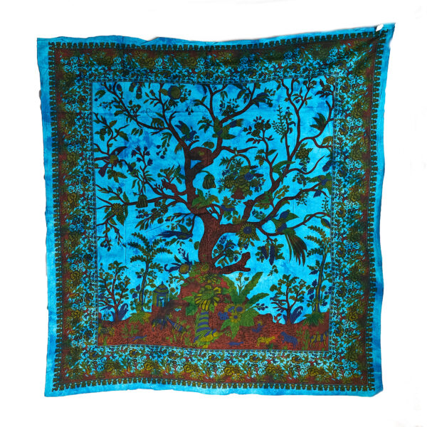 Fancy Forest Scene Double Blue