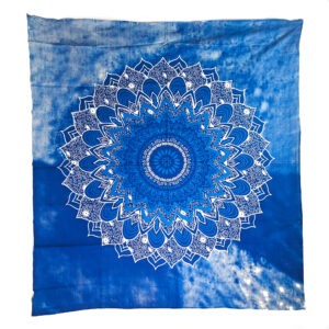 Flower Mandala Tapestry Wall Hanging Double Blue