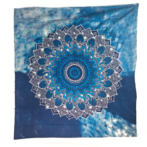 Flower Mandala Tapestry Wall Hanging Double Blue Teal
