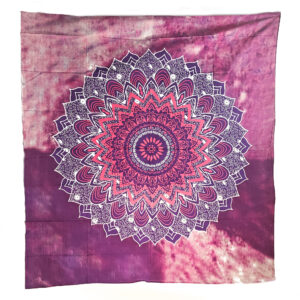 Flower Mandala Tapestry Wall Hanging Double Pink