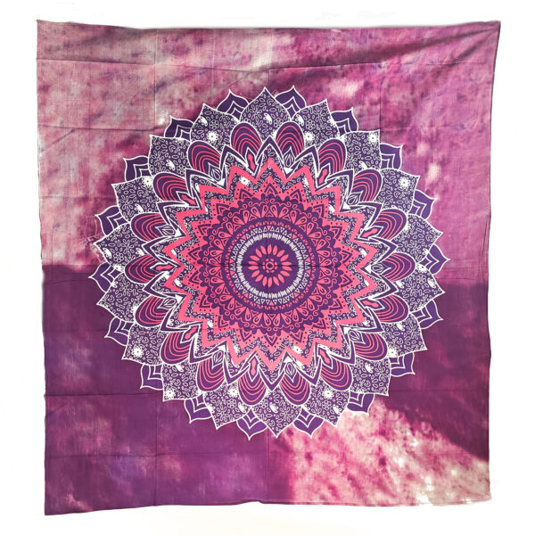 Flower Mandala Double Tapestry Pink