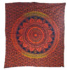 Flower Vine Medallion Double Tapestry Navy Red