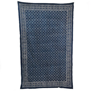 Handstamped Blue Tapestry Single Flowers