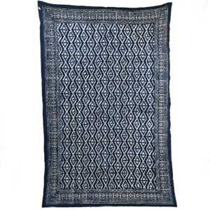 Handstamped Blue Tapestry Single Waves