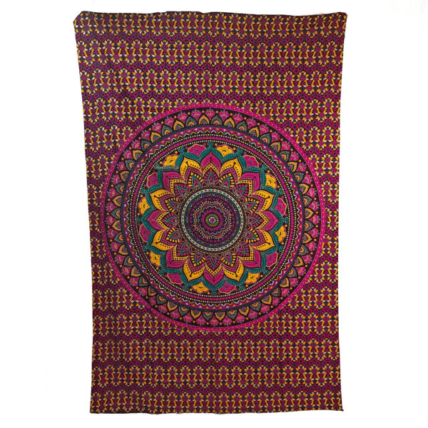 Mandala With Diamonds Purple Yellow Single