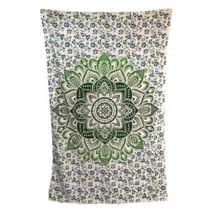 Ombre Mandala Tapestry Single Green Blue