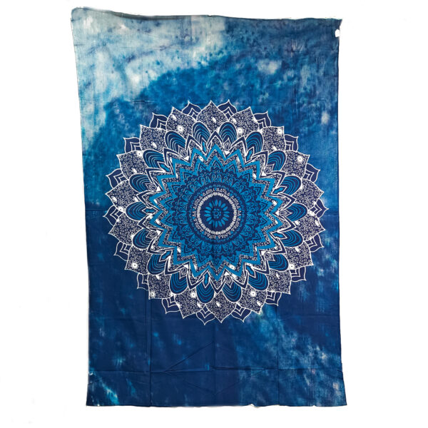 Mandala With Flowers Blue Single