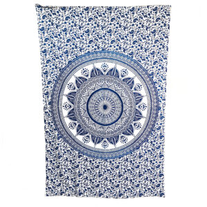 Ombre Mandala Tapestry Single Blue