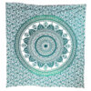 Ombre Flower Mandala Double Tapestry Teal Green
