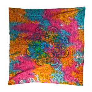 Pastel Rainbow Mandala Tapestry Wall Hanging Double