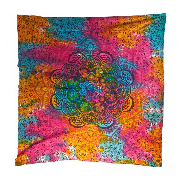 Pastel Rainbow Mandala Double Tapestry Tie Dye