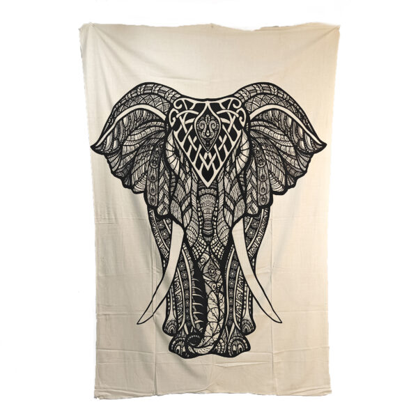 Stylized Elephant BW Single