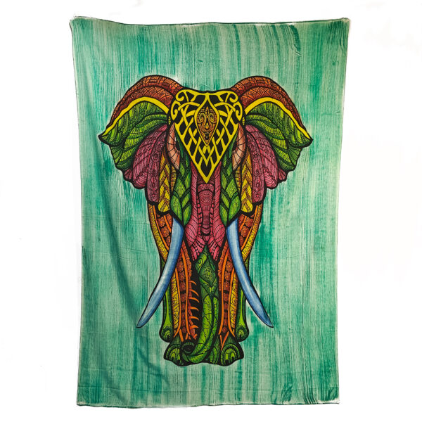 Stylized Elephant Blue Back Single