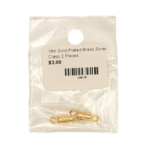 18K Gold Plated Brass Screw Clasp 2 Pack