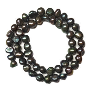 Black Pearl 2 Side Polished 7x9mm Beads