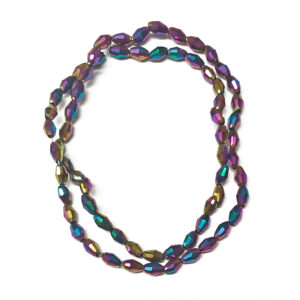 Faceted Oval 6x4mm Electroplate AB Dark Orchid