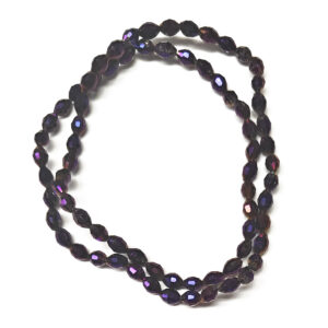 Faceted Oval 6x4mm Electroplate AB Indigo