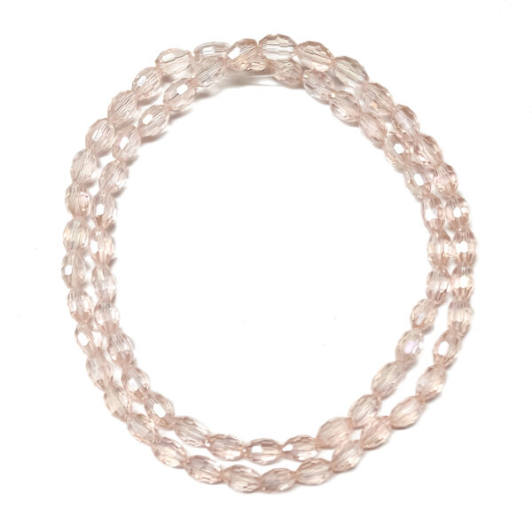 Faceted Oval 6x4mm Electroplate AB Pink 180119