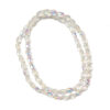 Faceted Oval 6x4mm Electroplate AB White 180117