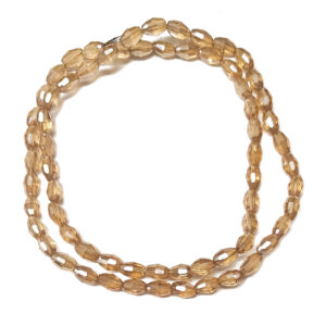 Faceted Oval 6x4mm Electroplated Bisque