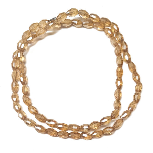 Oval Electroplated Glass 6x4mm Bisque 180114