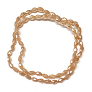 Faceted Oval 6x4mm Electroplated Navajo White