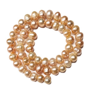 Peach Puff Pearl Potato Shape 6x8.5mm Beads