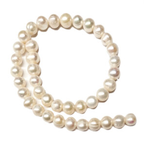 White Pearl Potato Shape 10-11mm Beads