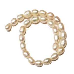White Pearl Rice Shape 8x5.5mm Beads