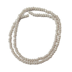 Faceted Rondelle Opaque Light Grey 3x2mm Beads