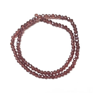 Faceted Rondelle Pearl Luster Plated Old Rose 4x3mm Beads