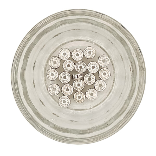 Brass rhinestone spacer beads 7mm 240158