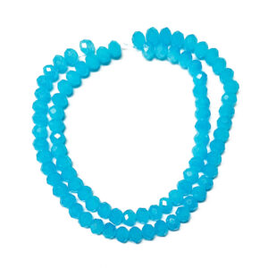 Faceted Rondelle 6x5mm Deep Sky Blue Beads