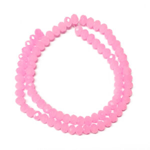 Faceted Rondelle 6x5mm Hot Pink Beads