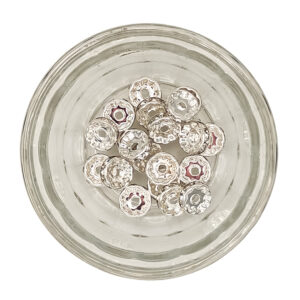 Brass Rhinestone Silver Colour 10mm Spacer Beads