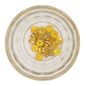 Brass Rhinestone 8mm Spacer Beads