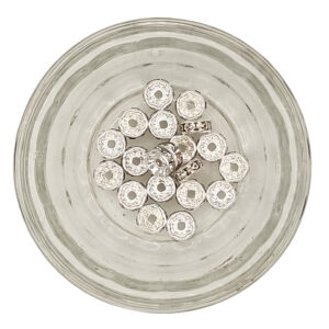 Brass Rhinestone Silver Colour 8mm Spacer Beads