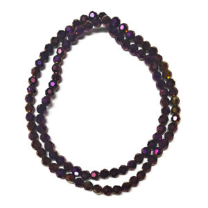 Faceted Rondelle 6x5mm Electroplated Purple Beads