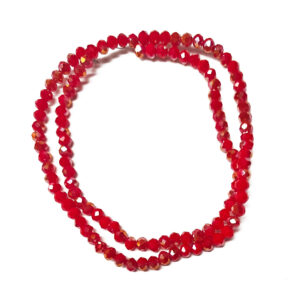 Faceted Rondelle 4x3mm Half Rainbow Electroplated Dark Red Beads