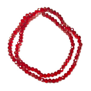 Faceted Rondelle 4x3mm Half Rainbow Electroplated Firebrick Beads