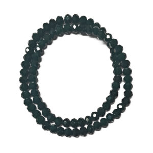 Faceted Rondelle 6x5mm Opaque Dark Green Beads