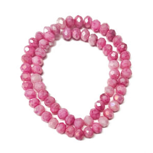 Faceted Rondelle 8x6mm Opaque Electroplate Light Violet Beads